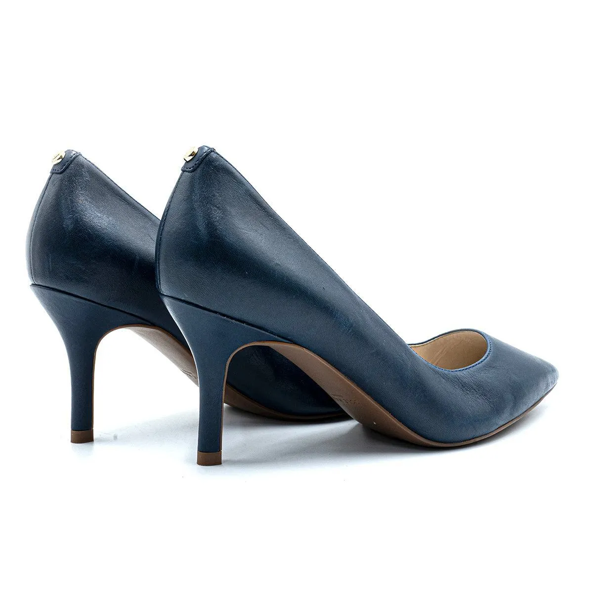 Cole Haan Quincy Pump Kitten Heels Leather Blue Colour For Women