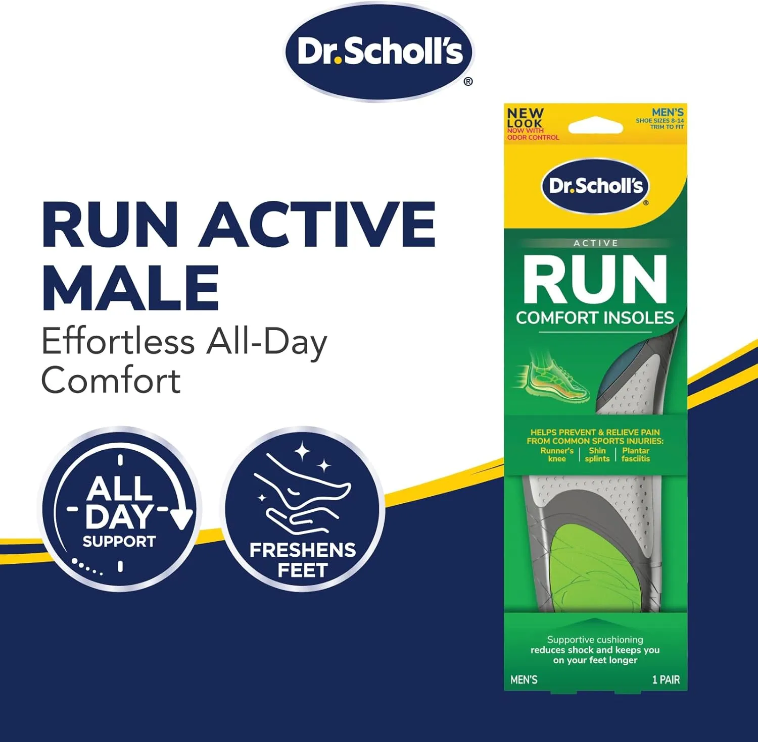 Dr. Scholl's Run Active Comfort Insoles,Trim to Fit Inserts