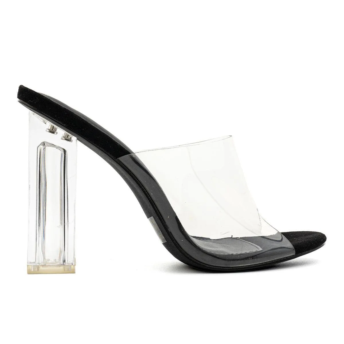 Fashion Nova Transparent Block High-Heel Shoes Pvc Transparent Colour For Women