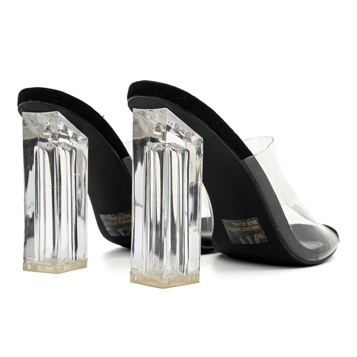 Fashion Nova Transparent Block High-Heel Shoes Pvc Transparent Colour For Women