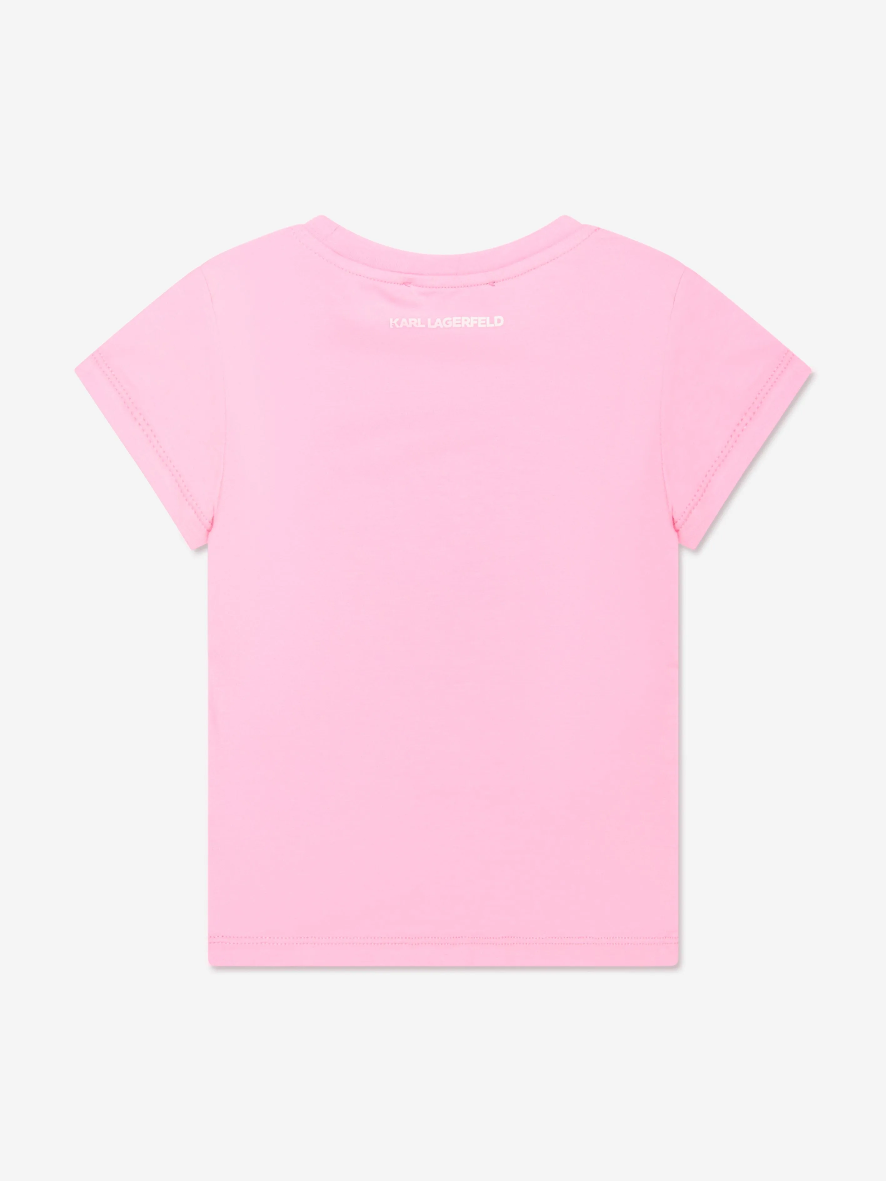 Karl Lagerfeld Girls Organic Cotton Choupette T-Shirt in Pink
