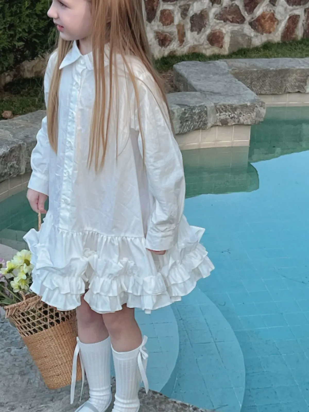 Ranch Welcome Long Sleeve Ruffled Hem Dress