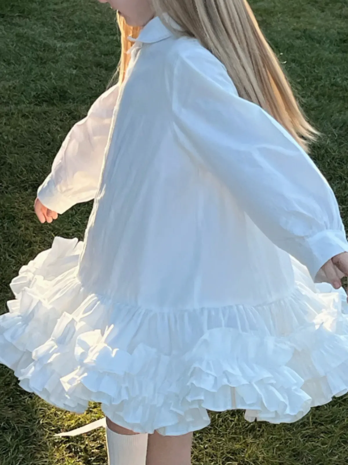 Ranch Welcome Long Sleeve Ruffled Hem Dress