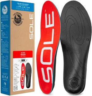 SOLE Active Medium - Plantar Fasciitis Relief Arch Support Insoles - Orthotic Shoe Inserts - Men's Size 7/Women's Size 9