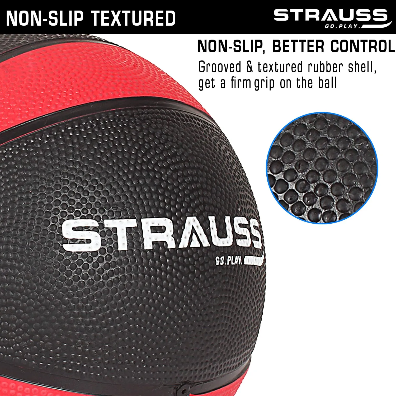 STRAUSS Medicine, Weight Training Ball, 4 Kg, (Red)