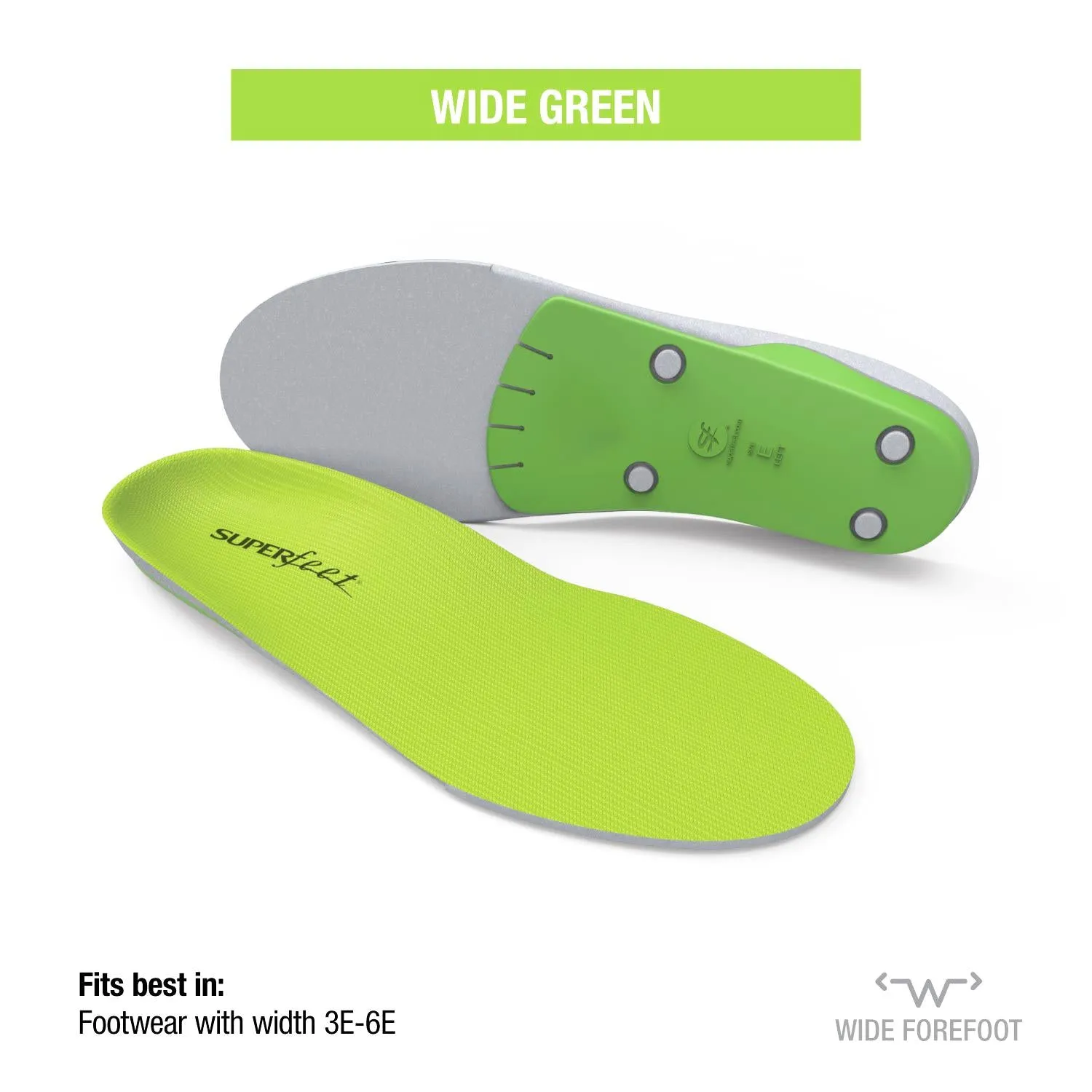 Unisex Superfeet All-Purpose Wide-Fit Support Green Insoles