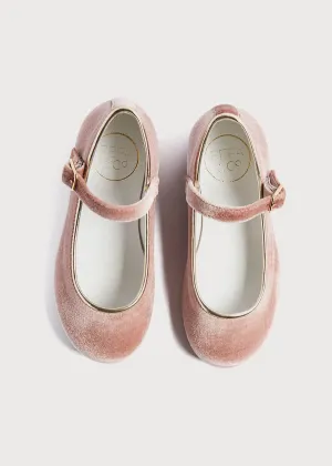 Velvet Mary Jane Shoes in Pink (24-34EU)