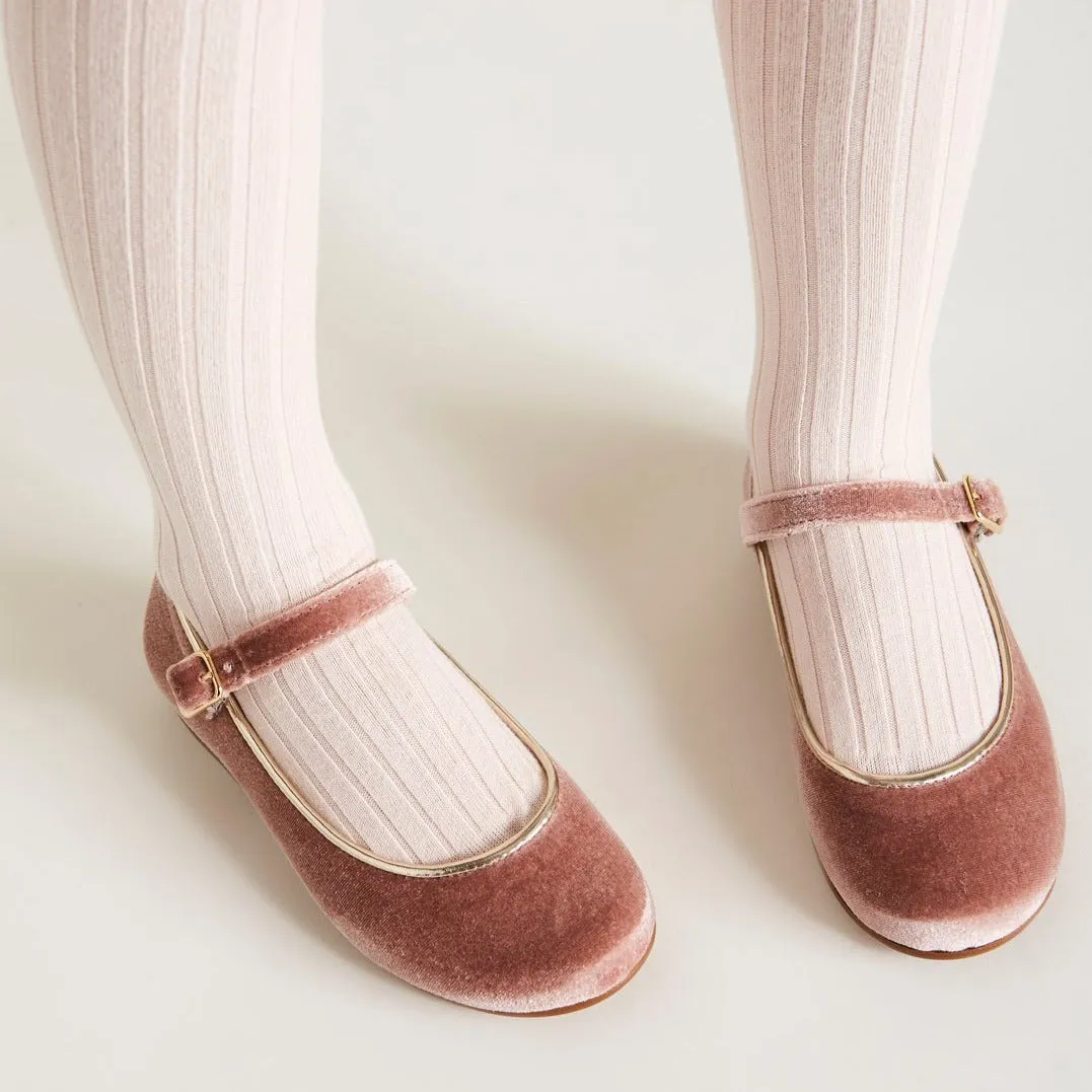 Velvet Mary Jane Shoes in Pink (24-34EU)