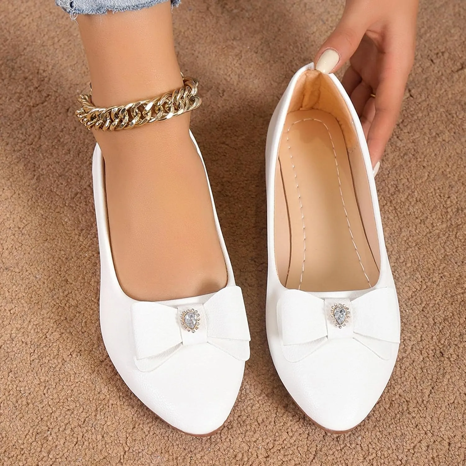Women's Ballet Flats Business Office Work Dress Shoes Comfortable Dressy Flats for Women