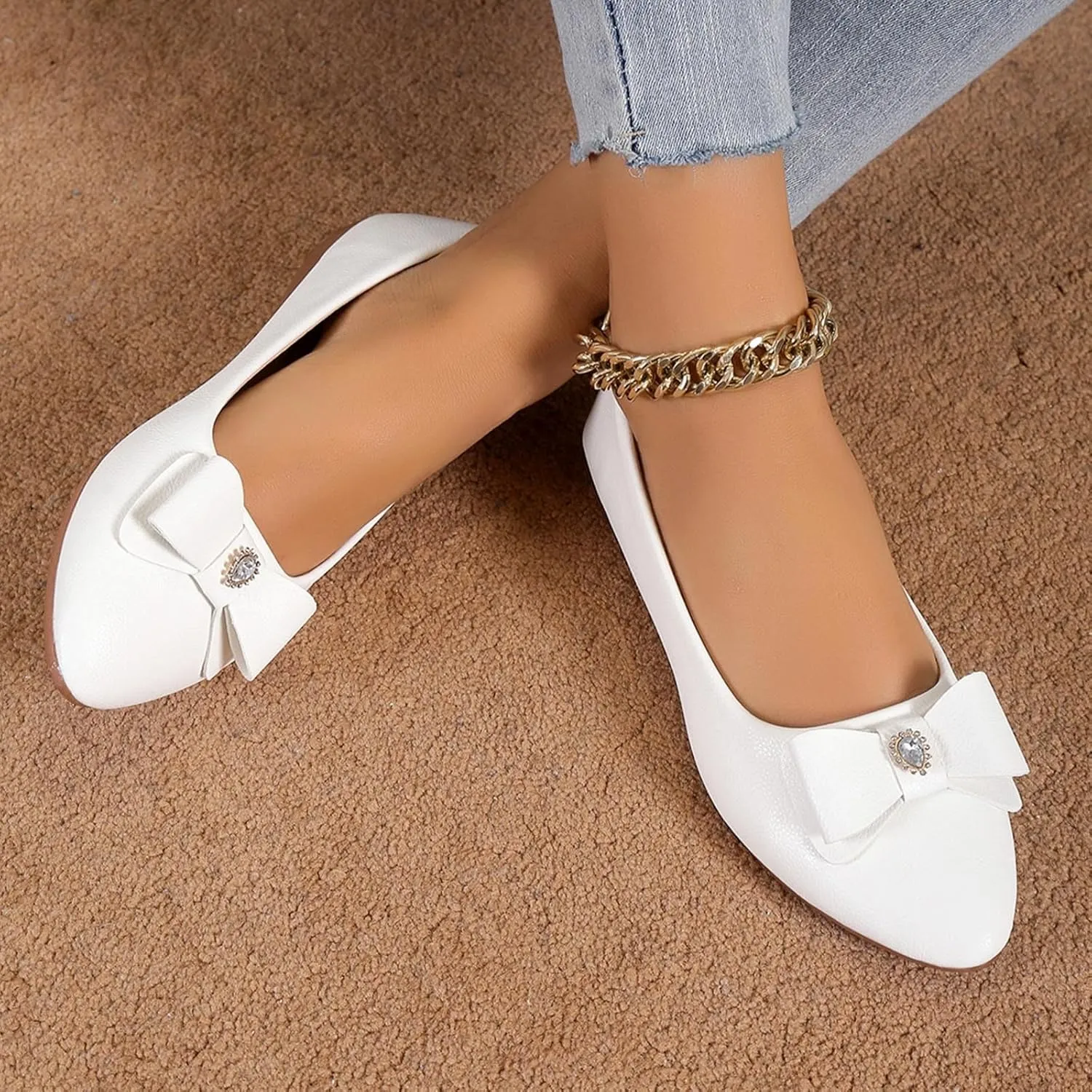Women's Ballet Flats Business Office Work Dress Shoes Comfortable Dressy Flats for Women