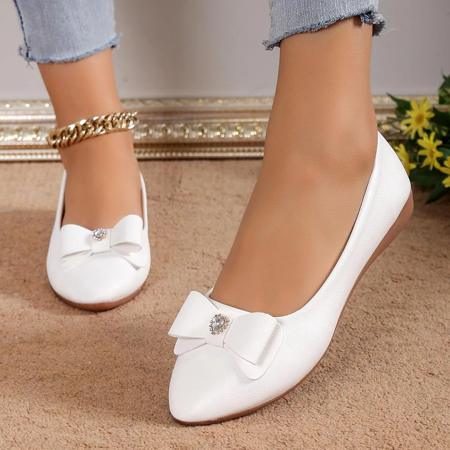 Women's Ballet Flats Business Office Work Dress Shoes Comfortable Dressy Flats for Women