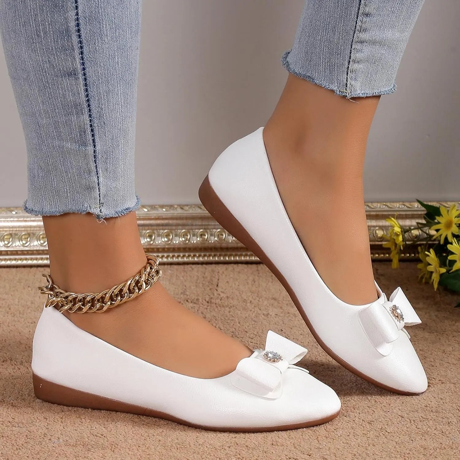 Women's Ballet Flats Business Office Work Dress Shoes Comfortable Dressy Flats for Women