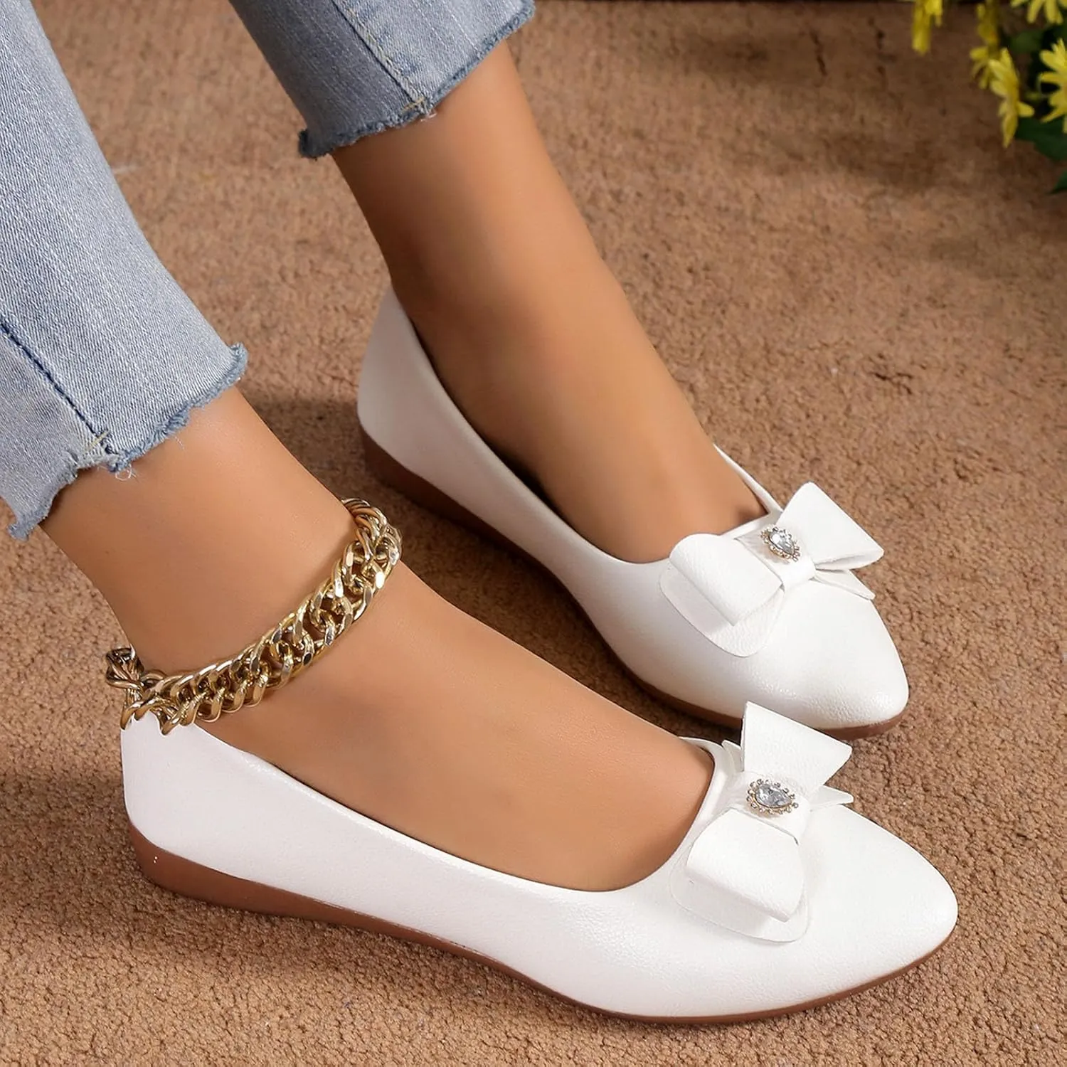 Women's Ballet Flats Business Office Work Dress Shoes Comfortable Dressy Flats for Women