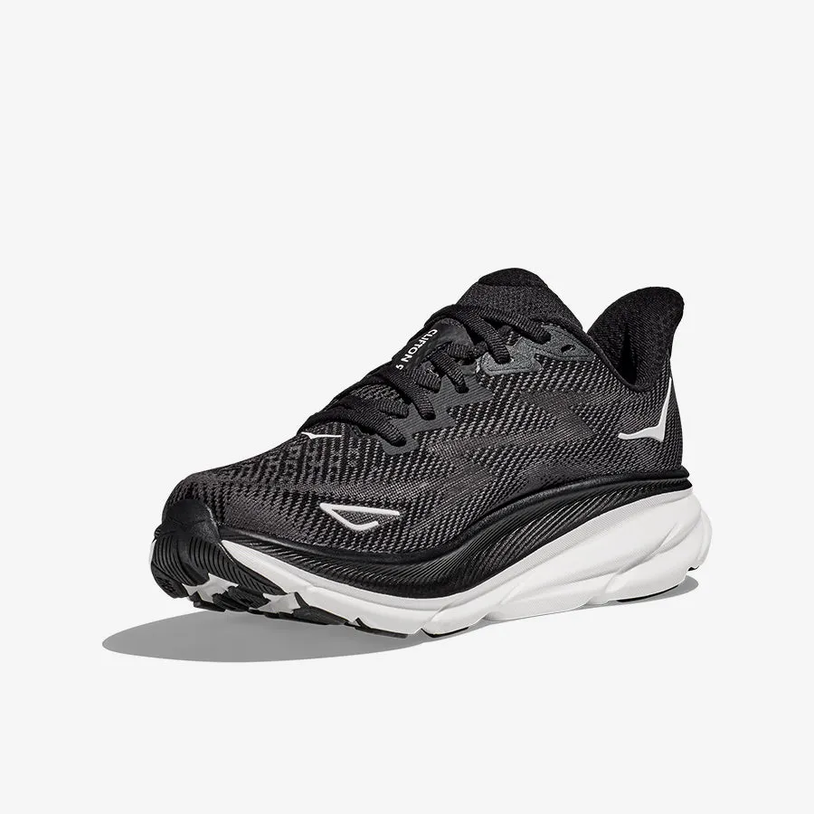 Women's Clifton 9 Wide (Black/White)