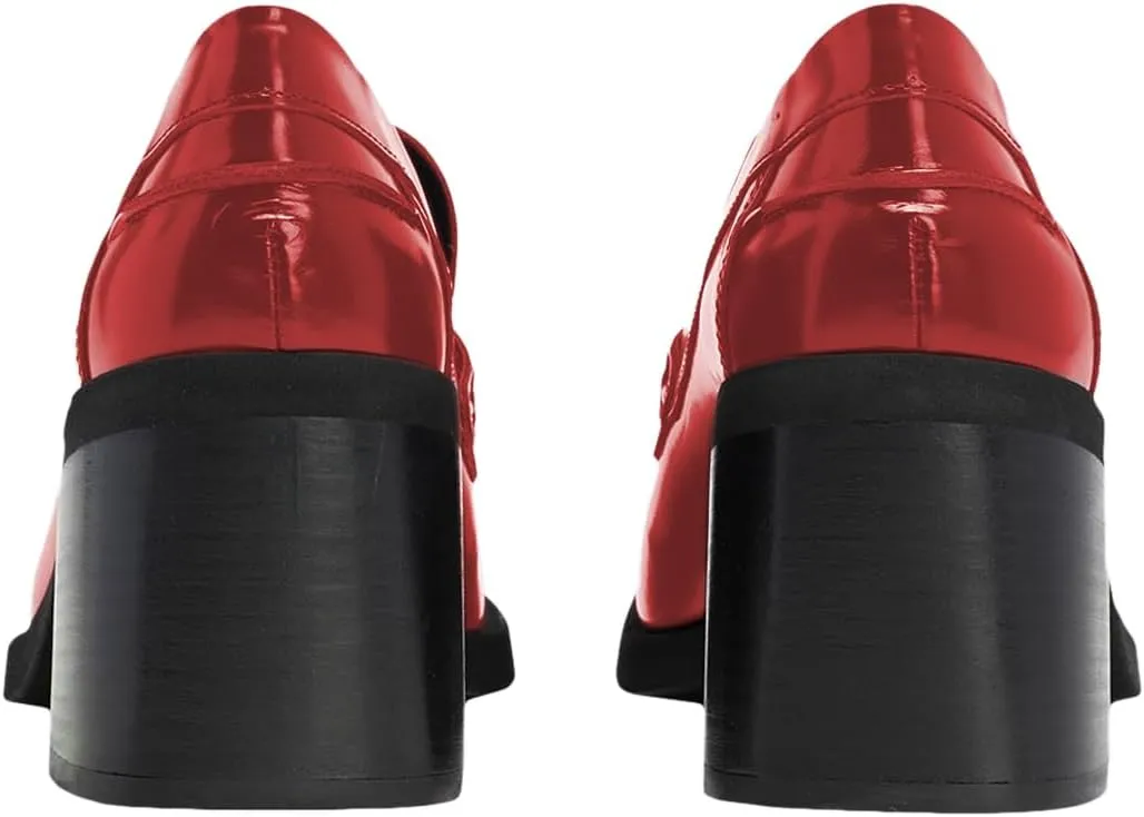YDN Women Chic Squared Closed Toe Loafer Pumps Retro Slip On Mid Chunky Heels Shoes Walking Daily Leisure Size 4-16 US