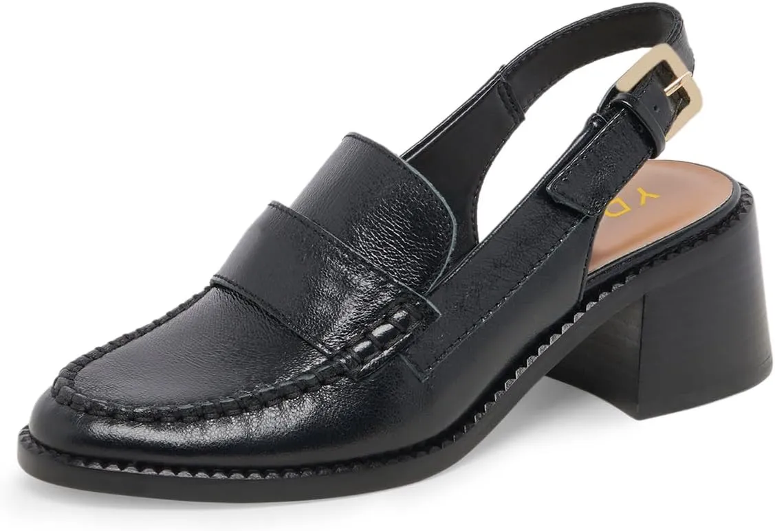 YDN Women's Chic Slingback Loafers Chunky Block Low Heels with Buckled Strap Dressy Casual Daily Business Shoes Size 4-16 US